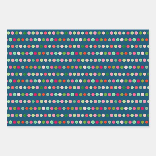 Aquarell Xmas Confetti Streifen Dreiecke Punkte Geschenkpapier Set (Vorderseite 2)