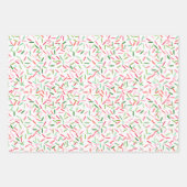 Aquarell Xmas Confetti Streifen Dreiecke Punkte Geschenkpapier Set (Vorderseite)