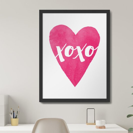 Aquarell XOXO Valentine Kunst - Rosa Poster