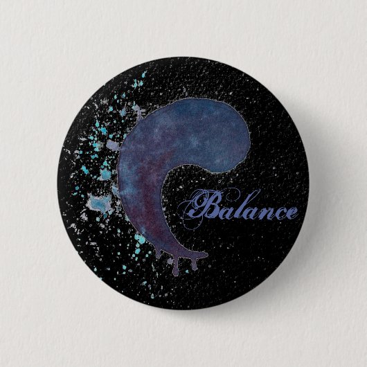 Aquarell Yin Yang - Balance Button (Vorderseite)