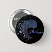 Aquarell Yin Yang - Balance Button (Vorne & Hinten)