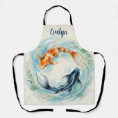 Aquarell Yin Yang Koi Fisch Schürze (Vorderseite)