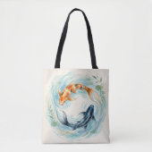 Aquarell Yin Yang Koi Fisch Tasche (Vorderseite)