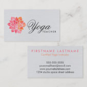 Aquarell-Yoga-Lehrer-Visitenkarten Visitenkarte (Vorne/Hinten)