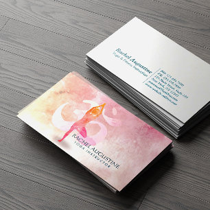 Aquarell-Yoga-Meditationslehrer Om-Symbol Visitenkarte