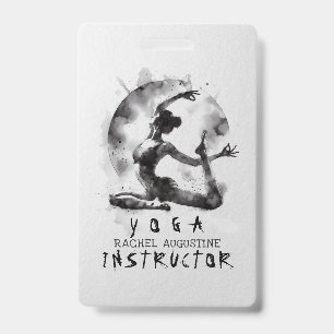 Aquarell Yoga Reiki Einbeinige Königstauben-Pose Ausweis