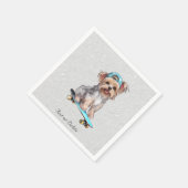 Aquarell Yorkshire Terrier Servietten (Ecke)