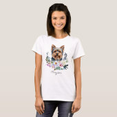 Aquarell Yorkshire Terrier T-Shirt (Vorne ganz)