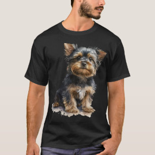 Aquarell Yorkshire Terrier Yorkie Lustig T-Shirt