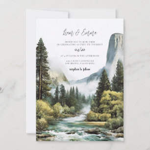 Aquarell Yosemite National Park Vintage Hochzeit Einladung