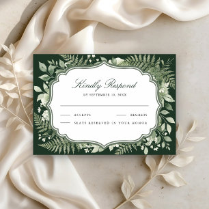 Aquarell-Zauberwald-Hochzeit RSVP Karte