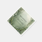 Aquarell-Zauberwald-Hochzeit Serviette (Ecke)