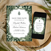 Aquarell-Zauberwald-QR-Code-Hochzeit Save The Date