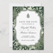 Aquarell-Zauberwald-QR-Code-Hochzeit Save The Date (Vorderseite)