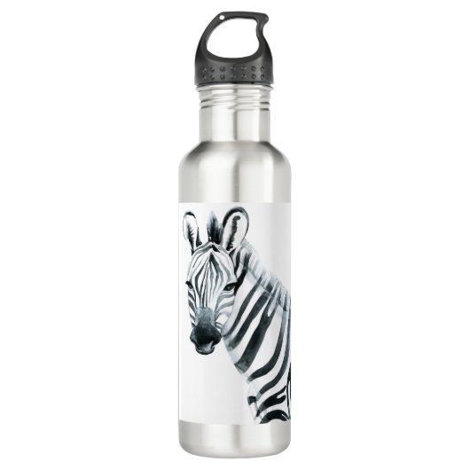Aquarell Zebra Edelstahlflasche (Vorderseite)