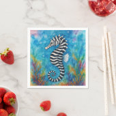 Aquarell-Zebra-Seepferdchen Serviette (Beispiel)