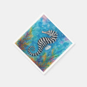 Aquarell-Zebra-Seepferdchen Serviette (Ecke)