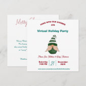 Aquarell zeichnend Weihnachtsgnom Personalisiert Einladung (Vorne/Hinten)