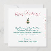 Aquarell zeichnend Weihnachtsgnom Personalisiert Einladung (Rückseite)