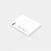 Aquarell zeichnend Weihnachtsgnom Post-it Klebezettel (angewinkelt)