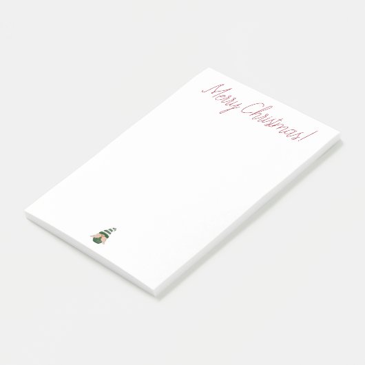 Aquarell zeichnend Weihnachtsgnom Post-it Klebezettel (angewinkelt)