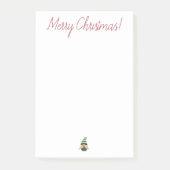 Aquarell zeichnend Weihnachtsgnom Post-it Klebezettel (Vorderseite)