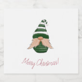Aquarell zeichnend Weihnachtsgnom Schaumweinetikett (Einzelnes Label)