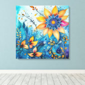 Aquarell Zen Doodle Leinwand Art (Insitu (Holzboden))