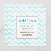 Aquarell Zickzack Bridal Dusche Einladung (blau) (Vorne/Hinten)