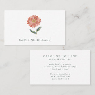 Aquarell-Zinnien-Blumen-Feminine Personalisiert Visitenkarte