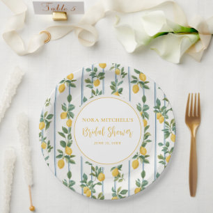 Aquarell-Zitrone-Junggesellinnenabschied Italienis Pappteller