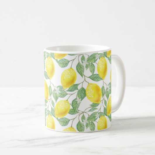 Aquarell-Zitrone Kaffeetasse (VorderseiteRechts)