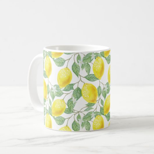 Aquarell-Zitrone Kaffeetasse (Vorderseite Links)