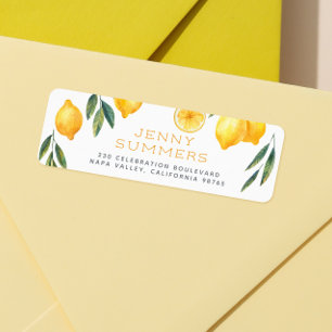 Aquarell-Zitrone Name und Rücksendeadresse
