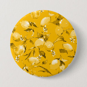 Aquarell-Zitronen 10 Button