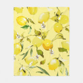 Aquarell Zitronen 15 Fleecedecke (Vorderseite)