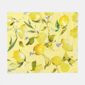 Aquarell Zitronen 15 Fleecedecke (Vorderseite (Horizontal))