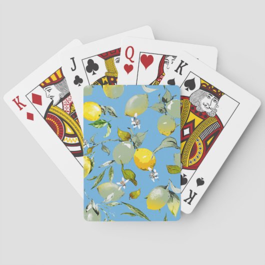 Aquarell Zitronen 26 Spielkarten (Rückseite)