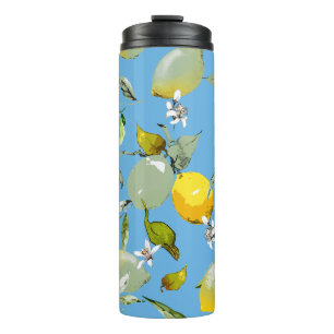 Aquarell Zitronen 26 Thermosbecher