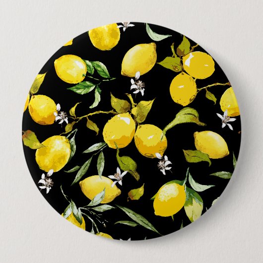 Aquarell-Zitronen 7 Button (Vorderseite)