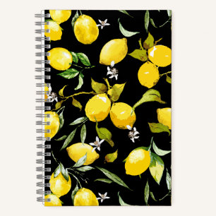 Aquarell-Zitronen 7 Notizblock