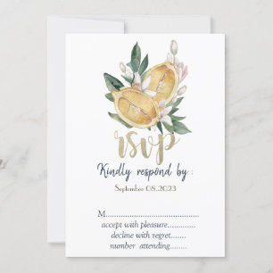 Aquarell-Zitronen Botanical RSVP Einladung