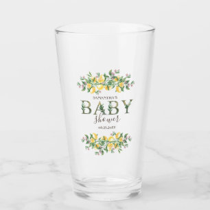Aquarell-Zitronen Botanische Blumen Glas
