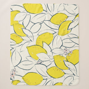 Aquarell-Zitronen-Citrus-Nahtloses-Muster Sherpadecke