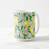 Aquarell-Zitronen Frucht Kaffeetasse (VorderseiteRechts)