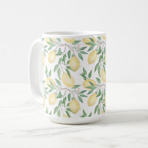 Aquarell-Zitronen Frucht Zitrone Kaffeetasse