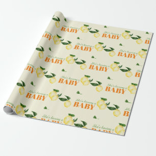 Aquarell-Zitronen Gelbe Babyparty Geschenkpapier