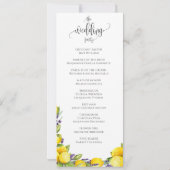 Aquarell-Zitronen-Lavendel-Boho-Hochzeitsprogramm (Rückseite)