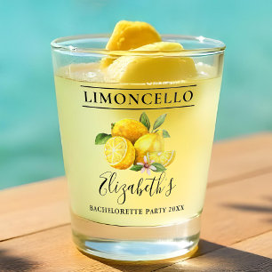 Aquarell-Zitronen-Limoncello-Junggesellinnenabschi Schnapsglas