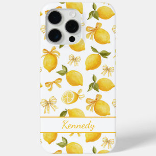 Aquarell-Zitronen mit koketten Schleifen und Monog Case-Mate iPhone Hülle